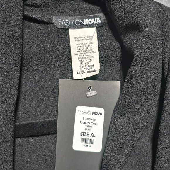 Fashion Nova Black Trench Coat (XL) - Picture 6 of 7